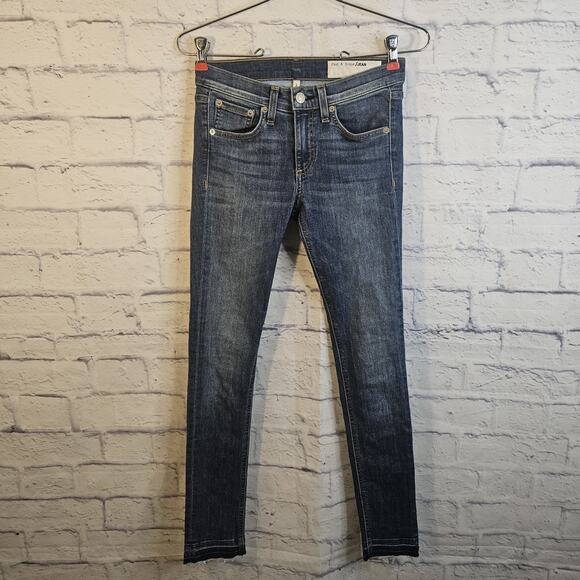 Rag & Bone Jean Denim - Rag & Bone Jean Women Skinny Ankle Jeans Blue Low Rise Button Size 25